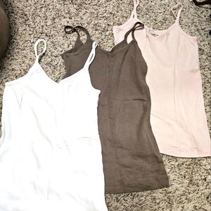 Old Navy Women's V-neck Camisole Set - White, Brown, and Pink